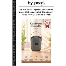 Delux Serisi Işıklı Cihaz Hobi Aleti Kablosuz Alet Bluetooth Hoparlör GTS-1679 Siyah
