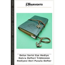 Delux Serisi Eşe Hediye Hatıra Defteri Yıldönümü Hediyesi Deri Pusula Defter