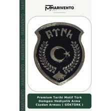Premium Tarihi Motif Türk Damgası Hediyelik Arma Cüzdan Arması ( Göktürk )