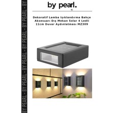 Dekoratif Lamba Işıklandırma Bahçe Aksesuarı Dış Mekan Solar 4 Ledli 11CM Duvar Aydınlatması MZ309