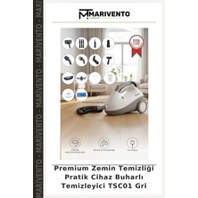 Premium Zemin Temizliği Pratik Cihaz Buharlı Temizleyici TSC01 Gri