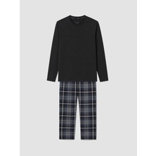 Lc Waikiki Yeni Sezon Antrasit Desenli Erkek Pijama Takımı