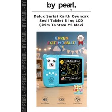 Delux Serisi Kartlı Oyuncak Sesli Tablet 8 Inç LCD Çizim Tahtası Y5 Mavi