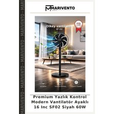Premium Yazlık Kontrol Modern Vantilatör Ayaklı 16 Inc SF02 Siyah 60W