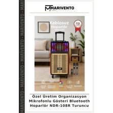 Özel Üretim Organizasyon Mikrofonlu Gösteri Bluetooth Hoparlör NDR-108R Turuncu