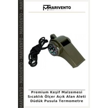 Premium Keşif Malzemesi Sıcaklık Ölçer Açık Alan Aleti Düdük Pusula Termometre