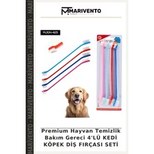 Premium Hayvan Temizlik Bakım Gereci 4'lü Kedi Köpek Diş Fırçası Seti