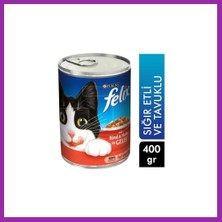Felix Konserve Sığır Etli Yaş Kedi Maması 400GR 1 Adet BEZ10