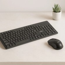 Ersert Ers Kablosuz Multimedya Klavye ve Mouse Seti (Q Klavye) - Siyah