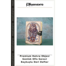 Premium Hatıra Objesi Günlük Ofis Gereci Baykuşlu Deri Defter