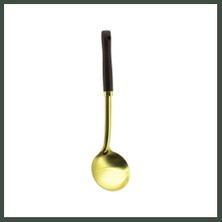 Bezos Metal Servis Kepçe Ahşap Saplı 35CM Altın Nhr