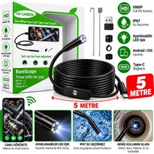 Efnaz Style Hd 5 Metre- Su Geçirmez Yılan Kamera IP67 Sertifikalı LED Işıklı Android Destekli