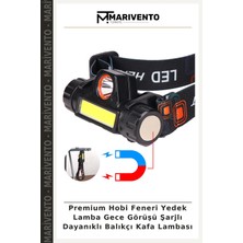 Premium Hobi Feneri Yedek Lamba Gece Görüşü Şarjlı Dayanıklı Balıkçı Kafa Lambası