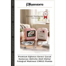 Premium Eğlence Gereci Çocuk Kamerası Aktivite Aleti Dijital Fotoğraf Makinesi CMR15 Pembe