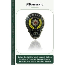 Delux Serisi Kurum Simgesi Kolluk Sembolü Teşkilat Arması Single Sword Polis Metal Cüzdan Rozeti