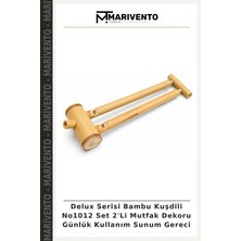 Delux Serisi Bambu Kuşdili NO1012 Set 2'li Mutfak Dekoru Günlük Kullanım Sunum Gereci