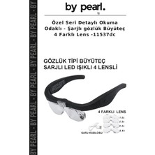 Özel Seri Detaylı Okuma Odaklı - Şarjlı Gözlük Büyüteç 4 Farklı Lens -11537DC