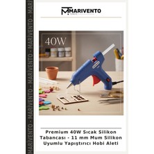 Premium 40W Sıcak Silikon Tabancası - 11 mm Mum Silikon Uyumlu Yapıştırıcı Hobi Aleti