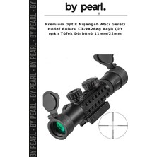 Premium Optik Nişangah Atıcı Gereci Hedef Bulucu C3-9X26EG Raylı Çift Işıklı Tüfek Dürbünü 11MM/22MM