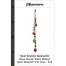 Özel Üretim Hediyelik Eşya Duvar Süsü Bahçe Çanı Desenli 4'lü Çan - A-8