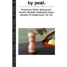 Premium Sofra Aksesuarı Pratik Mutfak Hediyelik Eşya Bambu El Değirmeni 15 cm