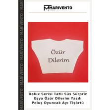 Delux Serisi Tatlı Süs Sürpriz Eşya Özür Dilerim Yazılı Peluş Oyuncak Ayı Tişörtü