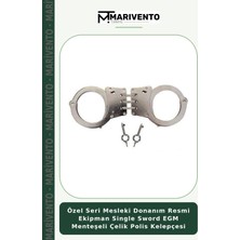 Özel Seri Mesleki Donanım Resmi Ekipman Single Sword Egm Menteşeli Çelik Polis Kelepçesi