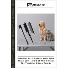 Premium Evcil Hayvan Kıtık Açıcı Tarak Seti - 3'lü Set Kedi Fırçası Tüy Temizliği Köpek Tarağı