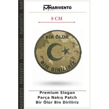 Premium Slogan Parça Nakış Patch Bir Ölür Bin Diriliriz