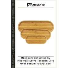 Özel Seri Sunumluk Ev Hediyesi Sofra Tasarımı 3'lü Oval Sunum Tabağı Seti