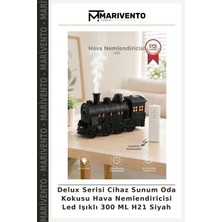 Delux Serisi Cihaz Sunum Oda Kokusu Hava Nemlendiricisi LED Işıklı 300 ml H21 Siyah