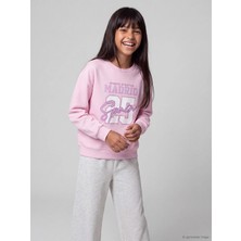 Lc Waikiki Yeni Sezon Pembe Baskılı Kız Çocuk Sweatshirt