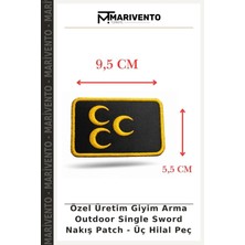 Özel Üretim Giyim Arma Outdoor Single Sword Nakış Patch - Üç Hilal Peç