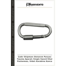 Çadır Ekipmanı Donanım Parçası Taşıma Aparatı Single Sword Ithal Paslanmaz, Vidalı Karabina Kanca