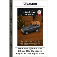 Premium Eğlence Ses Cihazı Ofis Bluetooth Hoparlör D68 Siyah 15W