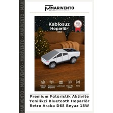 Premium Fütüristik Aktivite Yenilikçi Bluetooth Hoparlör Retro Araba D68 Beyaz 15W