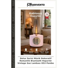 Delux Serisi Müzik Dekoratif Romantik Bluetooth Hoparlör Vintage Gaz Lambası D53 Pembe