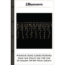 Premium Asma Lamba Kutlama Süsü Işık Zinciri 4m 120 LED 20 Saçaklı 50*60*70CM Çakarlı