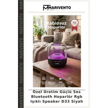 Özel Üretim Güçlü Ses Bluetooth Hoparlör Rgb Işıklı Speaker D33 Siyah