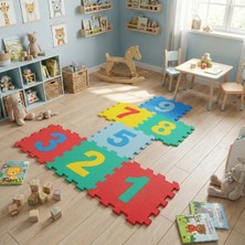 Özel Seri Yermatı 9 Parça Sayılar Puzzle Yer Matı Ev Içi Oyun Rakam Öğrenme Bilişsel Gelişim