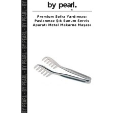 Premium Sofra Yardımcısı Paslanmaz Şık Sunum Servis Aparatı Metal Makarna Maşası