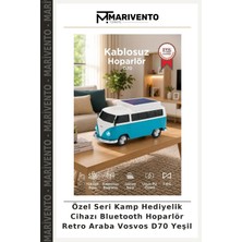 Özel Seri Kamp Hediyelik Cihazı Bluetooth Hoparlör Retro Araba Vosvos D70 Yeşil