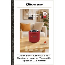 Delux Serisi Kablosuz Spor Bluetooth Hoparlör Taşınabilir Speaker D12 Kırmızı