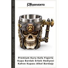 Premium Kuru Kafa Figürlü Kupa Bardak Erkek Hediyesi Kahve Kupası Alkol Bardağı