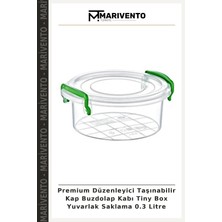 Premium Düzenleyici Taşınabilir Kap Buzdolap Kabı Tiny Box Yuvarlak Saklama 0.3 Litre