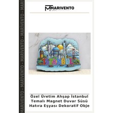 Özel Üretim Ahşap Istanbul Temalı Magnet Duvar Süsü Hatıra Eşyası Dekoratif Obje