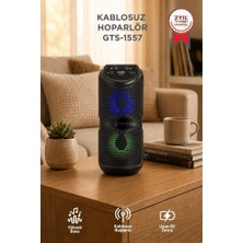 Delux Serisi Müzik Parti Cihazı Genç Odası Bluetooth Hoparlör GTS-1557 Siyah