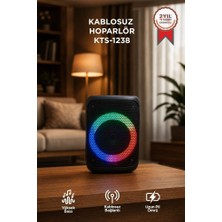Delux Serisi Ses Bombası Seyyar Parti Cihazı Bluetooth Hoparlör KTS-1238 Siyah