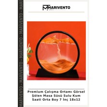 Premium Çalışma Ortamı Görsel Şölen Masa Süsü Sulu Kum Saati Orta Boy 7 Inç 18X12