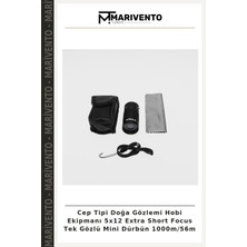 Cep Tipi Doğa Gözlemi Hobi Ekipmanı 5X12 Extra Short Focus Tek Gözlü Mini Dürbün 1000M/56M